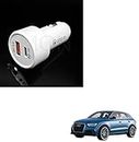Kozdiko Mini Car Charger with Dual Output, Fast Charging (Type-C 18W+QC 3.0A) Compatible for Audi Q3