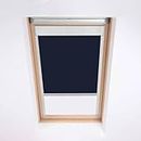 Classic Roof Blinds Skylight Store occultant pour fenêtres de toit Fakro - Bleu marine minuit - Cadre en aluminium argenté (94/140 (Code09))