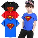 Superman Kids T-Shirt Tops Logo Boys 2-7 Years DC Comics Superhero Festive Gifts
