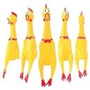 NITZU PETS Screaming Chicken Toy Yellow Rubber Squaking Chicken Toy Novelty and Durable Rubber Chicken Gag Dog Toys Gift for Boys Girls Rubber Squeaky Strong Tough Chew Puppy Play Toy for Dog