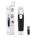SILENCIO Ear and Nose Hair Trimmer Clipper – Pain-less Eyebrow Facial Hair Trimmer for Men Women, Waterproof Stainless Steel Beard Facial Hair Shaver Cutter Easy Cleaning (3 in 1)