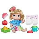 Baby Alive Fruity Sips Doll, Apple, Toys for 3 Year Old Girls, 12-inch Baby Doll Set, Drinks & Wets, Pretend Juicer, Kids 3 and Up, Blonde Hair