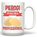 PixiDoodle Baking Polish Pierogi Coffee Mug (15 oz, White)