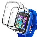 Keepamor 2 Pack Screen Protector Only Compatible with VTech Kidizoom Smartwatch DX2 Built in Tempered Glass Kids Hard PC Case Full Coverage Protective Cover for Boys and Girls, Clear*2