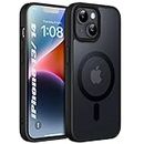 Enflamo Polycarbonate Matte Back Cover Case Compatible With Magsafe Designed For Iphone 14&Iphone 13|Ultra Hybrid Camera Bump Protection (Black)