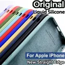 Original flüssige Silikon hülle für Apple Case iPhone 14 13 12 11 Pro Max Mini 6 6s 7 8 plus x xr xs