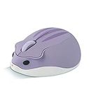 Cute Hamster Mouse,Wireless Mouse 2.4 Ghz 1200 DPI Less Noise Cartoon Animal Shape Portable Optical Mice with USB Receiver for Notebook Windows Computer PC Laptop Gift Kids (Purple)