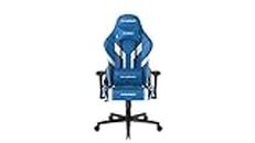 DXRacer P Series GC-P88-BW-M1-01 Blue and White Gaming Chair - Premium PVC Leather Racing Style Computer Chair with Ergonomic Headrest and Lumbar Support for PC Gamers