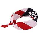 Shimmer Anna Shine Red White and Blue American Flag Bandana Headband USA for Men and Women - Neck and Face Scarf Head Wrap, Red White and Blue Cotton Usa, 1 Count (Pack of 1)