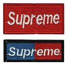 Supreme Applique Embroidered Sew-on Patchs for Jackets, Bags, T-Shirts, Jeans, Pants, Outdoor Clothing ; Imported from Malaysia (2 diff, Pieces). (Code: SBX-1)