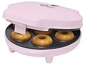 Bestron Donut Maker im Retro Design, Mini-Donut Maker für 7 kleine Donuts, inkl. Backampel & Antihaftbeschichtung, 700 Watt, Farbe: Rosa