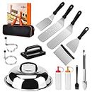 Bbcuepro 14 PCS Griddle Accessories Kit - Stainless Steel Flat Top Grill Spatula Kit for Outdoor Barbecue Teppanyaki Camping Cooking, Blackstone and Camp Chef - Professional Grill BBQ Spatula Set