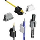Generisch Soporte autoadhesivo para bolígrafos de silicona, 6 unidades, doble orificio ajustable, soporte para rotulador, soporte para bolígrafos, soporte para bolígrafos, soporte para oficina,