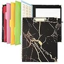 DHQH Clipboards with Storage Clipboards Folio with 10 Pockets and Refillable Lined Notepad for Paper Size 8.5" x 11",Spiral Clipboard Folder Labels with Pen File Folder Labels Loop for School Office