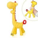 DaKos Teether, Soother for New Born, teether and Soother for Baby, Baby Mitten Teether, Baby Chew Toys for Sucking Needs, Sensory Teether Toy (Animal Shaped Giraffe, Yellow)