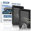 Zepoty 2-Pack Aluminum Gable Vent 12" x 18" with Screen - Optimal Airflow Design, Ideal Attic Vents for Houses, Vent Opening: 10" x 16", Black