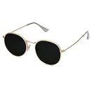 SOJOS Small Round Polarized Sunglasses for Women Men Classic Vintage Retro Shades UV400 SJ1014 with Gold Frame/Grey Lens