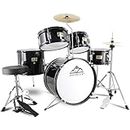 EASTROCK Kids Drum Set, 5-Piece 16 Inches Junior Drum Sets for Kids, Drummer, Beginner Youth Drumset for 7-12 Years Old with Throne,Cymbal,Pedal,Drumsticks (Black)