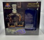 Crown Royal Decanter (750ml) Set W/2 Drinking Glasses (10.5oz) & Whisky Stones