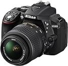 Nikon D5300 Digital SLR Camera with 18-55mm VR Lens Kit - Black (24.2 MP) 3.2 inch LCD with Wi-Fi and GPS (Renewed)