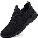 DaoLxi Womens Running Walking Tennis Shoes Fashion Sneakers Non Slip Resistant Platform Workout Slip on Casual Workout Athletic Gym Fitness Sport Shoes for Jogging Black Size 8