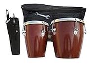 GT manufacturers Professional Two Piece Hand Made Wooden Bango Drum Set Kit (Brown)…