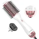 PLAVOGUE Dual Voltage Hair Dryer Brush, Plavogue 100 Millions Negative Ionic Blow Dryer Brush Volumizer, One-Step Hot Air Brush in One for European/US