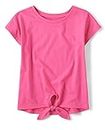 The Children's Place Girls Short Sleeve Tie Front Top T-Shirt, French Rose, 10-12 US