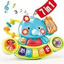 Baby Toys 6 To 12 Months Musical Toys Baby Piano Keyboard For 1 Year Old Newborn Essentials Toys Baby Toys 0-6 Months Baby Boy Girl Gifts Early Development Activity Toys Plus 7-In-1 Elephant