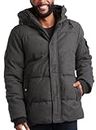 CANADA WEATHER GEAR Men's Winter Coat - Heavyweight Quilted Wool Puffer Ski Jacket - Insulated Outerwear Winter Parka (M-XXL), Charcoal, L