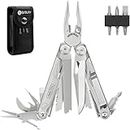 BIBURY Multitool Pliers,19-in-1 Pocket Multi-Tool w/Screwdriver Sleeve,Wire Cutters, Spring-Action Scissors & Nylon Sheath, Stainless Steel Multi-Plier for Survival, Camping, Hunting,Fishing & Hiking