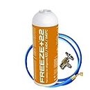 REPORSHOP - 1 Freeze + 22GR Freeze Ecological Gas Bottle + Valve + R22 Sostituire il tubo organico, R404, R407C
