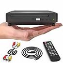 Mini DVD Player, All Region DVD CD/Disc Player for TV with HDMI/AV Output, HDMI/AV Cables Included, HD 1080P Supported Built-in PAL/NTSC System USB Input