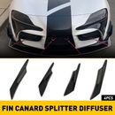 4x Gloss Black Car Front Bumper Lip Splitter Fins Body Spoiler Canards Fin Lips