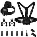 Action Camera Accessories Kit, Adjustable Chest Mount, Harness Mount, Replacement Chest Strap Mount Compatible with Hero 8 7 6 Crosstour Akaso EK7000 Brave 4 Campark ACT74