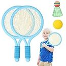Tennis Racket Set for Kids, 2 Tennis Rackets with1 Badminton Shuttlecock and 1 Soft Tennis Ball, Kids Tennis Rackets (Over 3 Years Old) for Toddler Indoor/Outdoor Sports, Blue