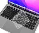 CaseBuy Premium Ultra Thin Keyboard Cover for 2023 2022 2021 M3 M2 M1 Pro/Max Apple MacBook Pro 14" 16" Model A2442 A2779 A2918 A2485 A2780 A2991 EU Keyboard Layout Protector Skin -Clear