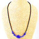 95,00 Karat Erde abgebaut schwarz Spinell & blau Saphir Perlen Halskette Neu in Verpackung 47E118