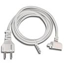 CABLESETC 455 Replacement EU Indian 2 Pin DuckHead Extension Power Adapter Cord Cable for Apple MacBook Air Pro (White) 1.8m