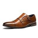 Bruno Marc Men's Dress Loafer Shoes Monk Strap Slip On Loafers Camel Size 10.5 M US Hutchingson_2