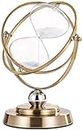 SuLiao Hourglass 60 Minute Sand Timer,720° Rotating Antique White Sand Clock,Vintage Sand Watch 60 Min,1 Hora Reloj De Arena,Large Metal One Hour Glass Sandglass for Office Desk Home Wedding Decor