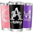 Aumuko Personalized Tumbler with Engraved Name - 16 Designs Double Wall Insulated Slider Lid 20oz Coffee Tumbler- Gift for Birthday Christmas Men Women