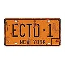 ECTO 1 License Plate Memorabilia, Embossed Replica, Movie Prop Metal Stamped Vanity Number Tag, 12x6 inch (ECTO-1)