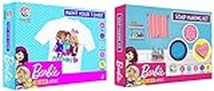 RATNA'S Barbie Design Paint Your T-Shirt for Girls. Free Size Tshirt for Girls(5-10) Years & Barbie Soap Making Kit, Multicolour