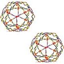 4E's Novelty Expandable Ball Set of 2, Plastic Sensory Sphere for Kids and Adults