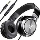 Artix CL750 Wired Headphones with Mic & Volume Control — 90% Noise Cancelling Headphones Wired, Over Ear Head phone Cable — Foldable Plug In Headphones for Laptop, PC, iPad & Computer (Aux Jack 3.5mm)