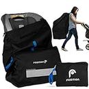 Fosmon Infant Car Seat Travel Bag for Airplane, Nylon Backpack Style Padded Adjustable Shoulder Strap, Drawstring Airline Gate Check Bag for Infant Car Seats, Carrier, Booster - Universal Size