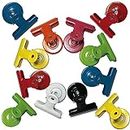 12pcs Magnetic Photo Clips Magnet Clamps Heavy Duty Fridge Magnets Memo Note Clips Magnets Metal Clip Whiteboard Clips for Office School Supplies (Colorful)