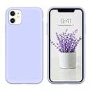 DUEDUE for iPhone 11 Case, Liquid Silicone Soft Gel Rubber Slim Cover with Microfiber Cloth Lining Protective Anti Scratch Phone Case for iPhone 11 6.1 for Women Girls, Purple