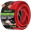 GearIT 4 Gauge Wire (25ft Each- Black/Red Translucent) Copper Clad Aluminum CCA - Primary Automotive Wire Power/Ground, Battery Cable, Car Audio Speaker, RV Trailer, Amp, Electrical 4ga AWG 25 Feet
